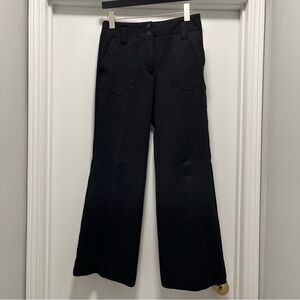 Maeve Anthropologie Pants Womens 8 Black Flare Leg Dress Trouser Patch Pockets